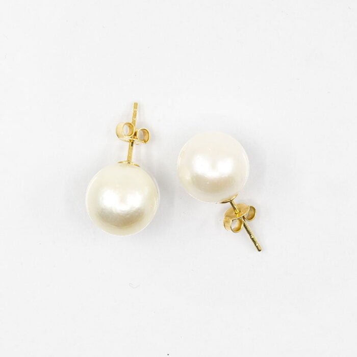 South Sea Pearl White 12mm Earring in 18k Gold