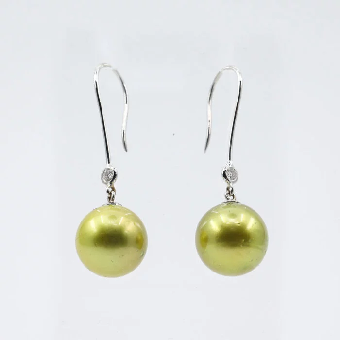 Pistachio Green South Sea Pearl Earrings